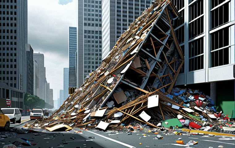 **Prompt for Image 1 (The Pitfalls of Poor Data Quality):**
    A digital visualization depicting a chaotic, jumbled mass of corrupted and missing data, forming a fragile foundation under a precarious, leaning skyscraper that is on the verge of collapse. The scene evokes the concept of 'Garbage In, Garbage Out,' showing wasted effort, frustration, and the inherent risks of flawed data. Emphasize digital errors, broken connections, and a sense of impending failure. Stylized, low-key lighting, computer graphics.