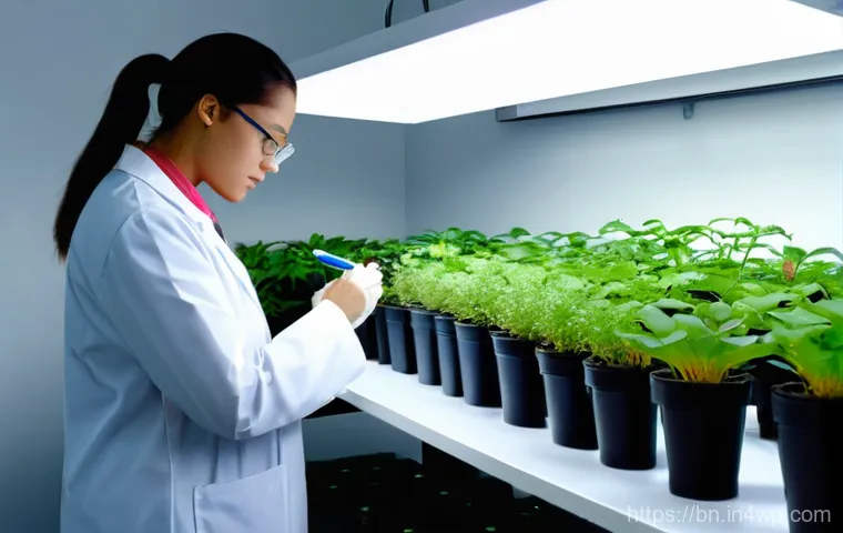 변수의 종류와 실험 설계에 미치는 영향 - **Prompt: Plant Growth Experiment: Independent and Dependent Variables**
    A clear, brightly lit l...