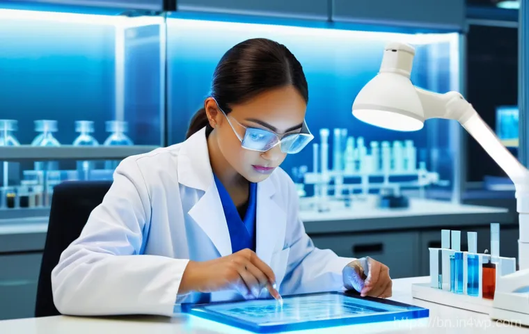 성공적인 실험을 위한 체크리스트 - **Detailed Blueprinting for a Successful Experiment:** A focused female scientist, wearing a pristin...