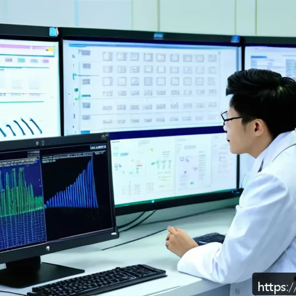 사례 연구 실험 설계의 교훈 - A modern laboratory scene showing scientists in white lab coats meticulously planning an experimenta...